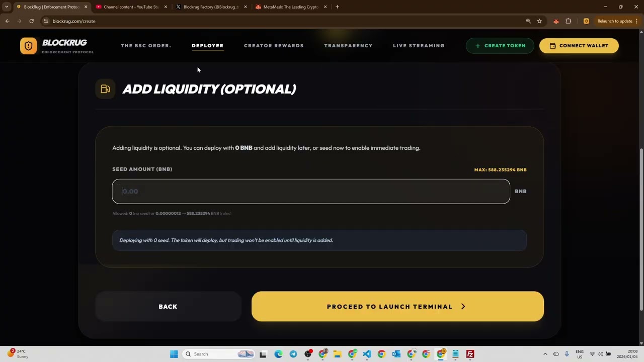 Best Binance Smart Chain (BSC) Token Creator | BlockRug Enforcement Protocol Launch