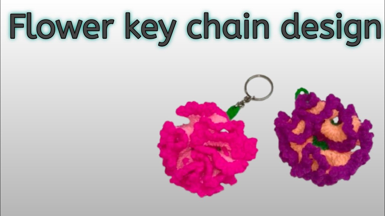 Crochet Flower key chain design # disine # crochet Flower pattern # handmade #