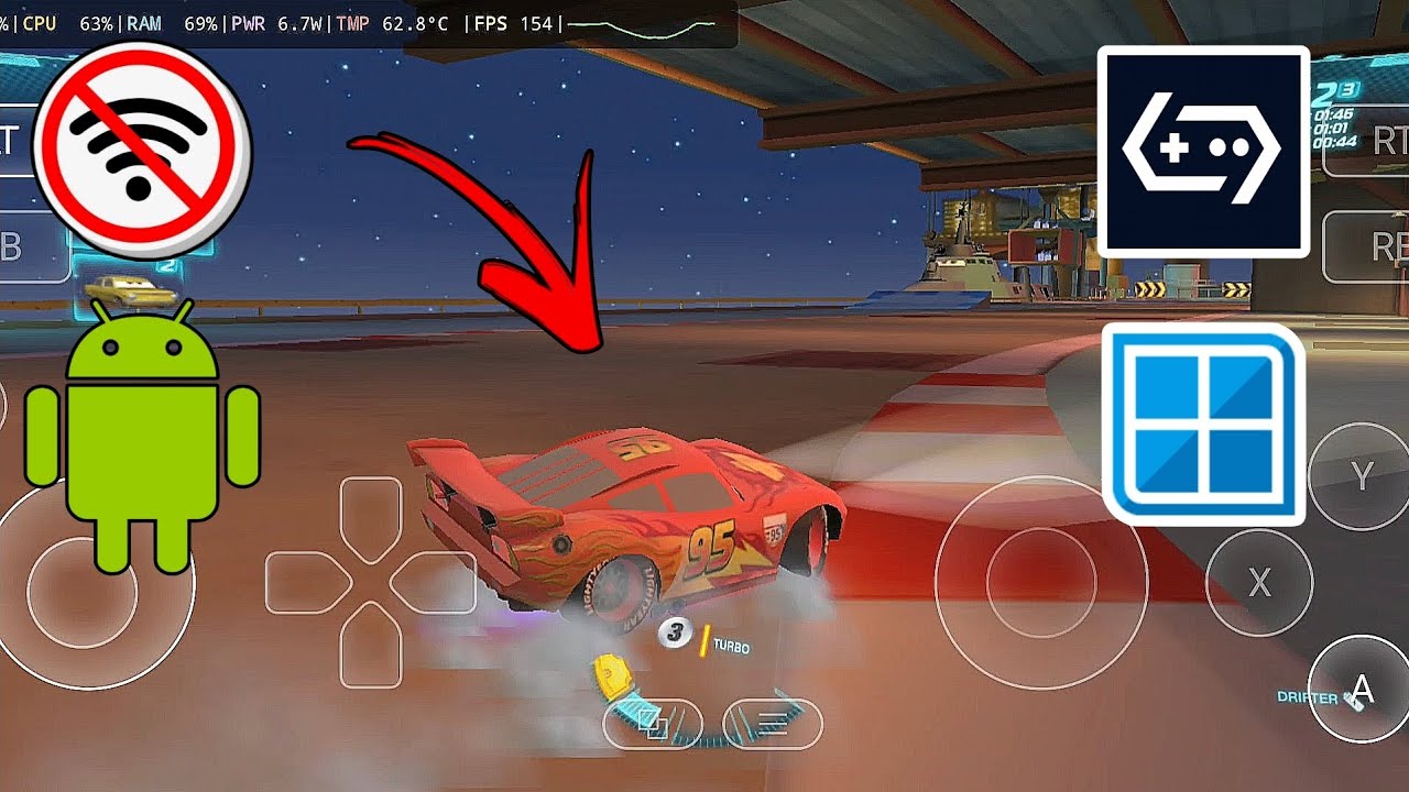 Cars 2 The Video Game Android Port Winlator & GameHub Emulator - Offline Mobile/Android Gameplay