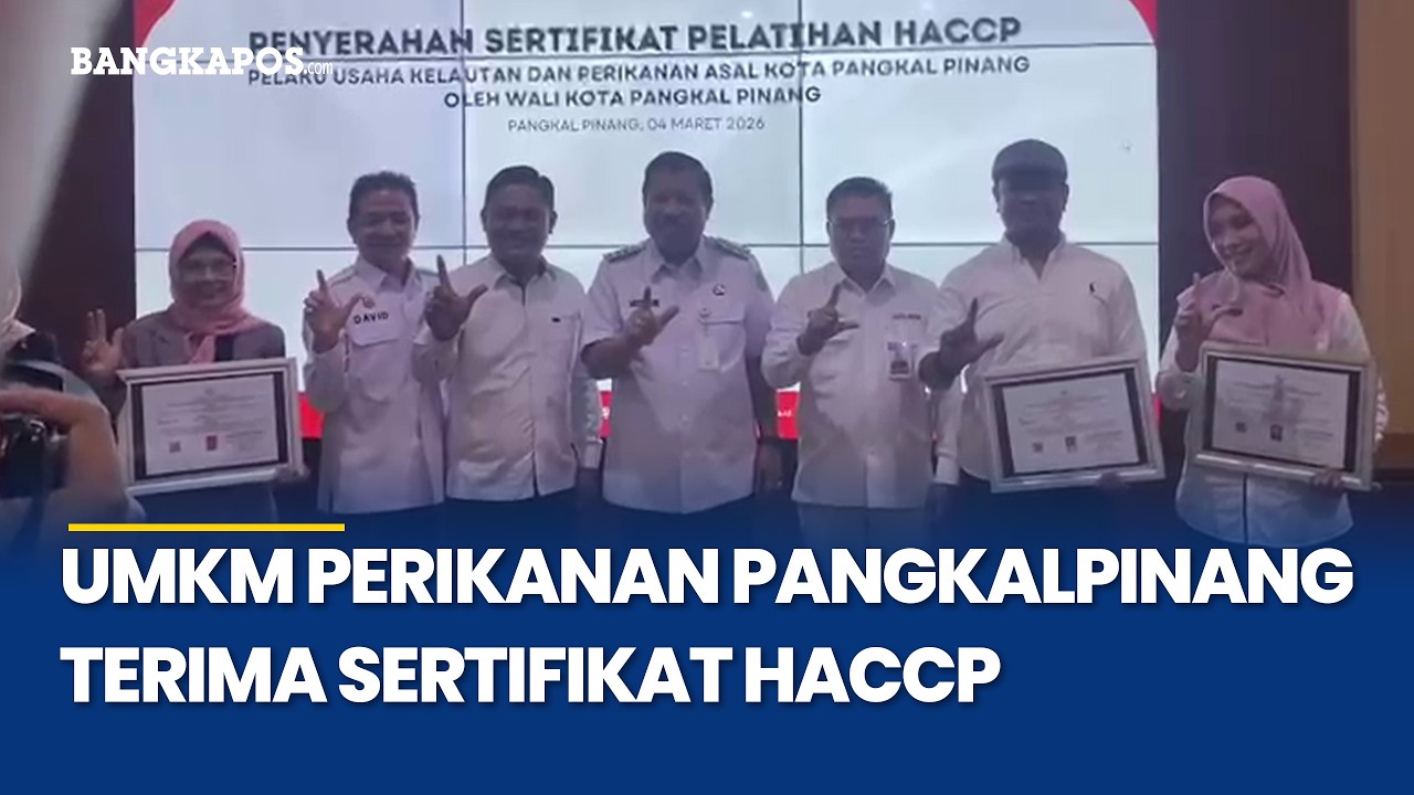 Wali Kota Pangkalpinang Serahkan 9 Sertifikat HACCP, UMKM Perikanan Siap Ekspor