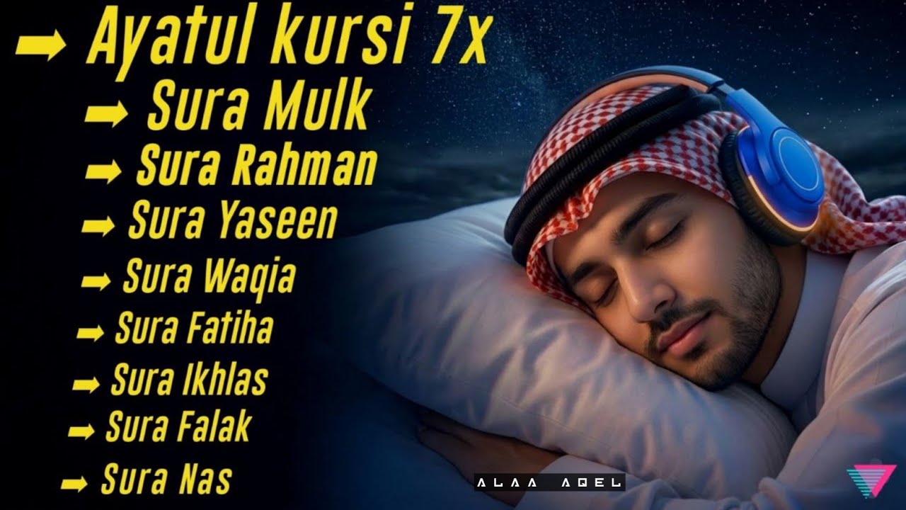 Ayatul Kursi,Yasin,Surah Mulk,Rahman,Waqiah,Fatiha,Nas&Falaq | Powerful Recitation for Peace & Sleep