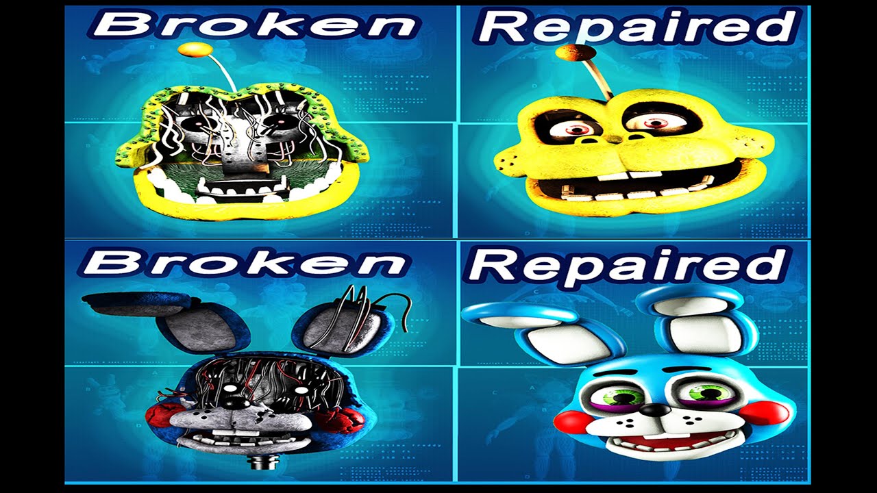 Fixed Vs Broken Withered Melodies Vs Toy Animatronics IN FNAF 2