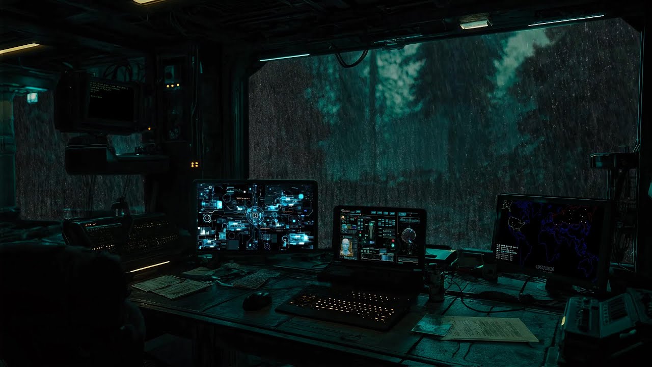 Relaxing Sci-Fi Rain Sounds | Spaceship Cockpit View 💦😴 | Sleep, Focus & ASMR Ambience