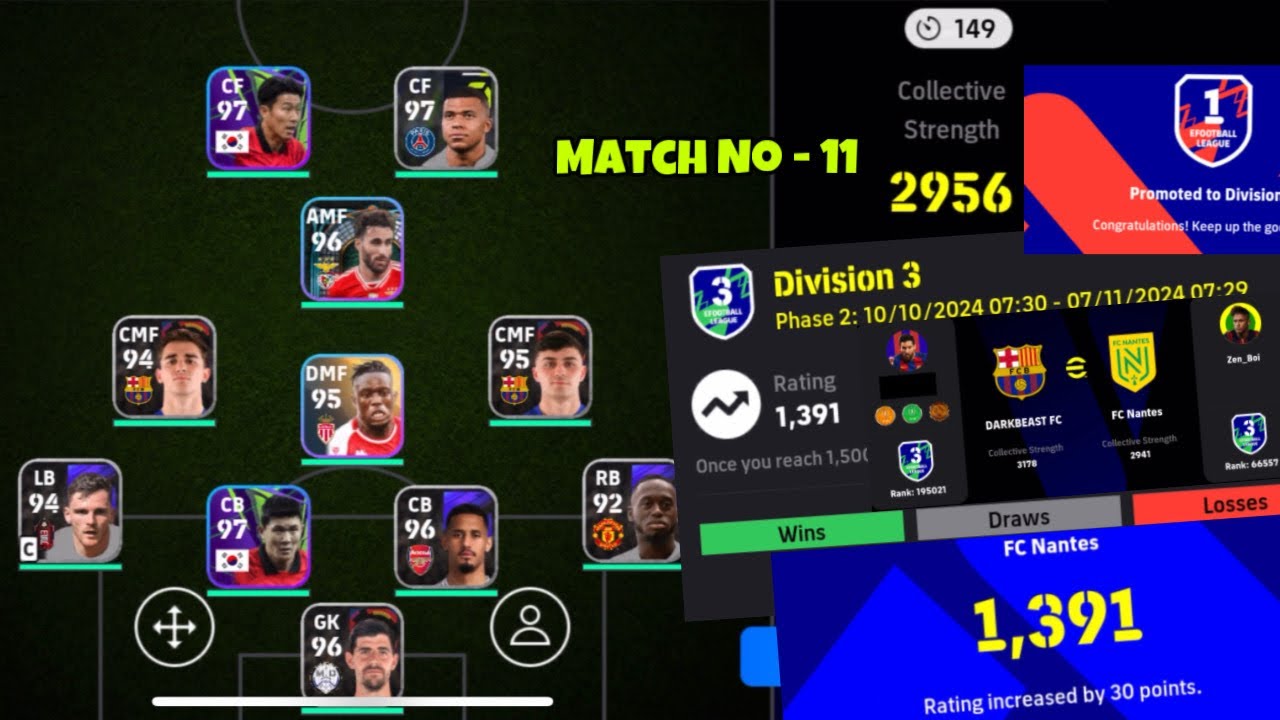 4312 Formation Division 1 Rank-push Match No 11✅| EFootball | Efootball 2025 Formation | Zenor | Pes