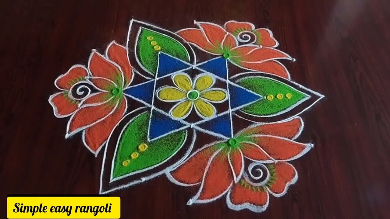 Simple easy rangoli designs (5×3) dot's....
