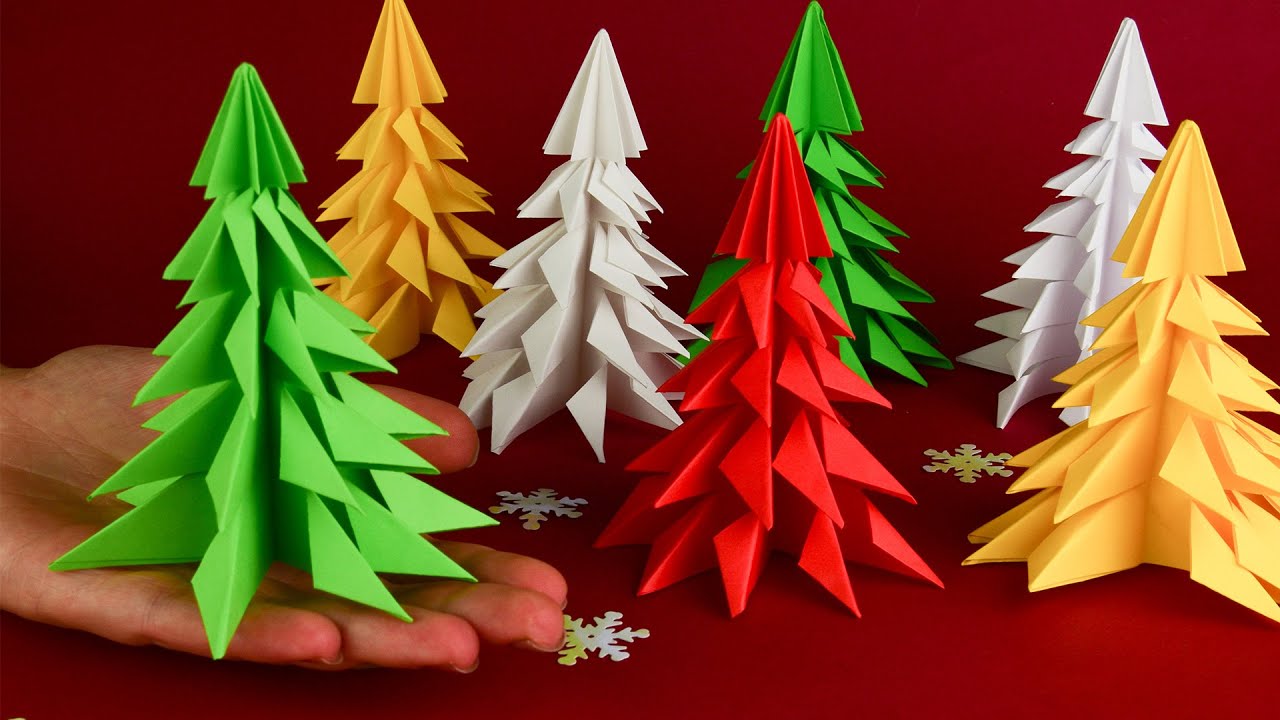 How to make a paper Christmas tree without glue [DIY]