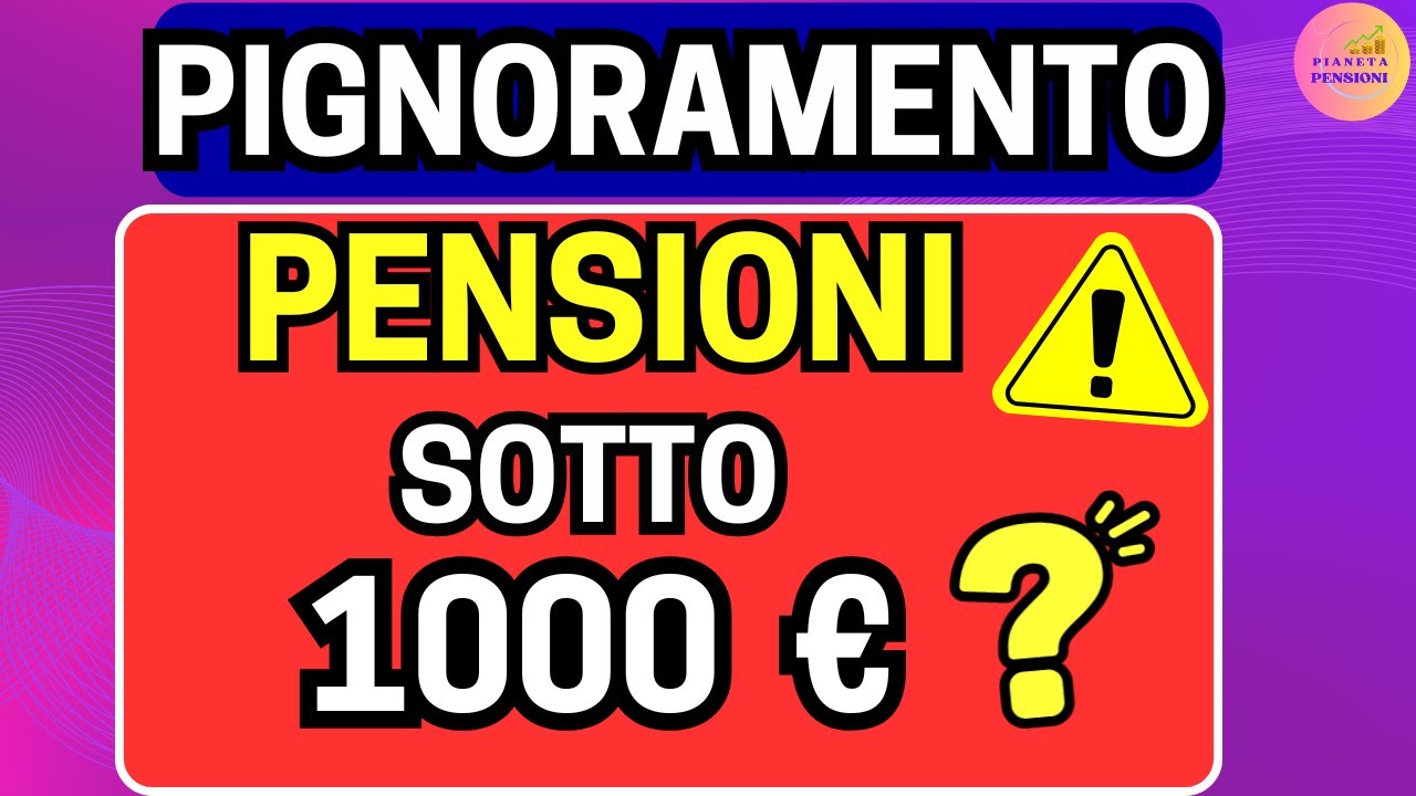 🔴PENSIONI MINIME PIGNORABILI? ECCO COME AGGIRANO IL LIMITE DEI 1000&euro;