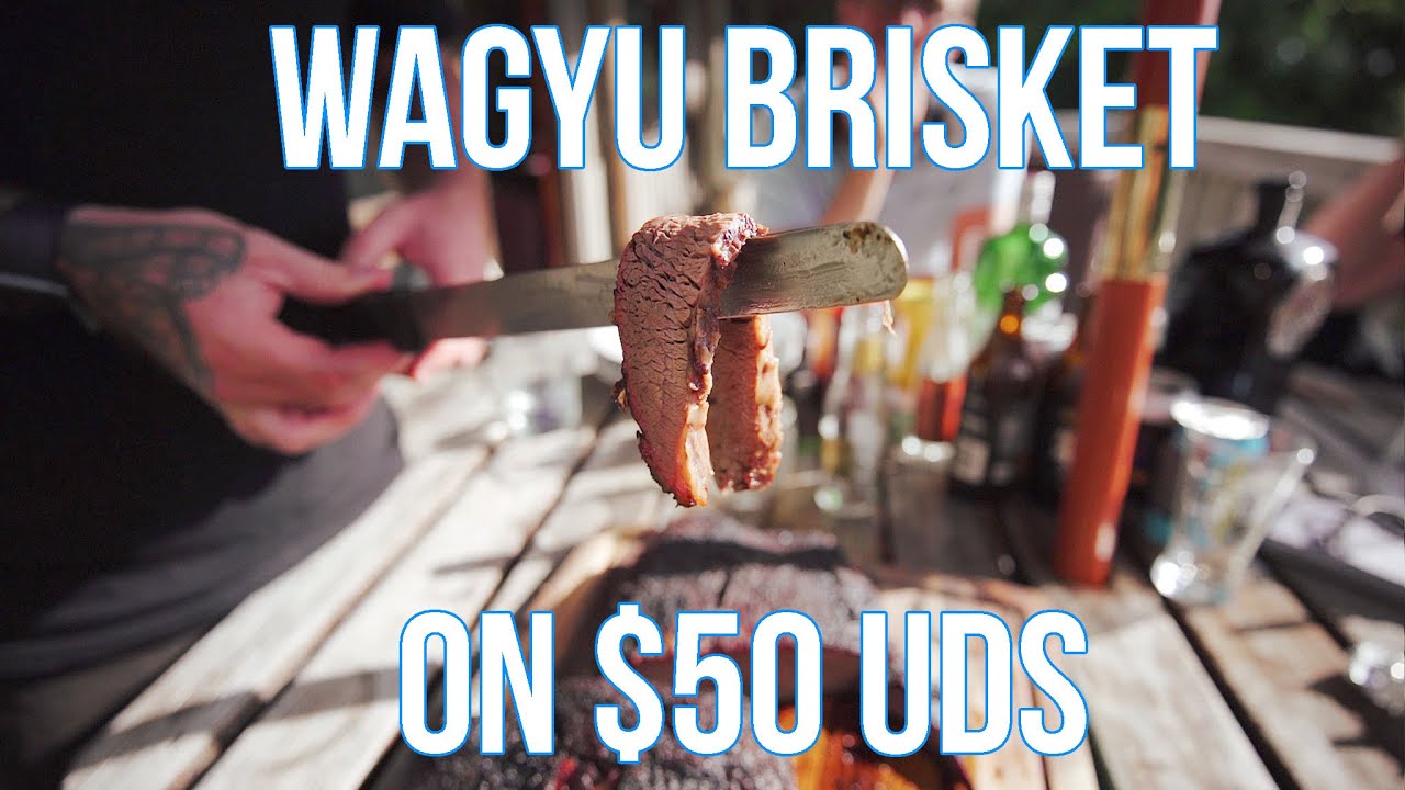 Cooking Wagyu Brisket On $50 Home Made Smoker - Ugly Drum Smoker UDS Cook
