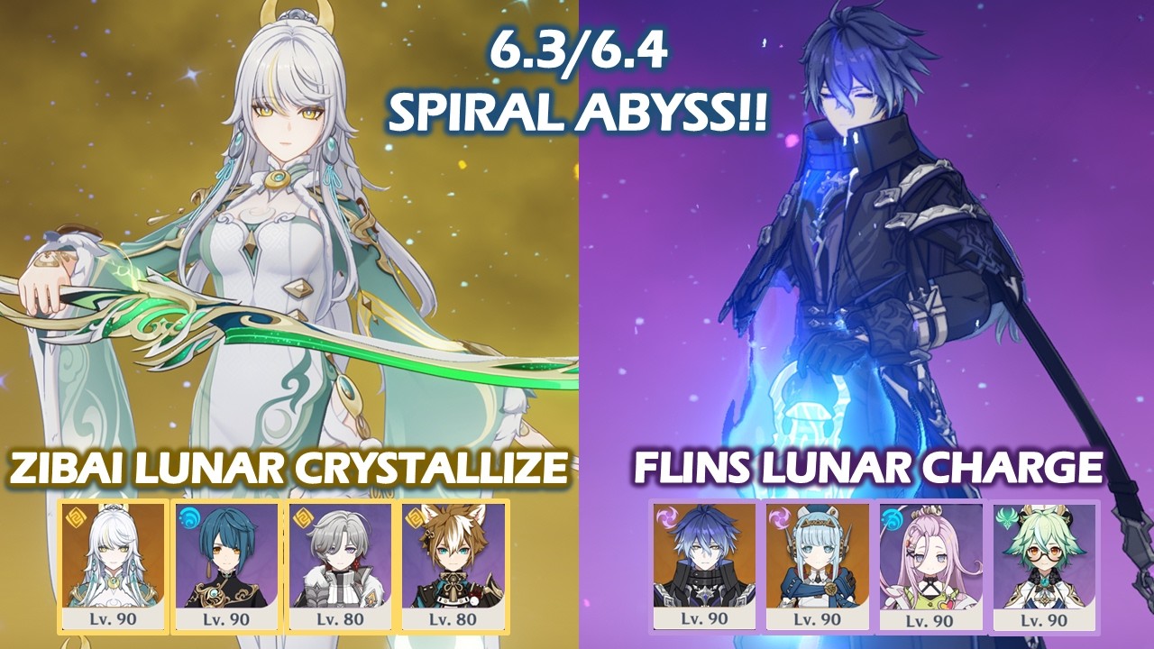 C0 Zibai Lunar Crystallize & C0 Flins Lunar Charge | Spiral Abyss 6.4 Luna V | Genshin Impact