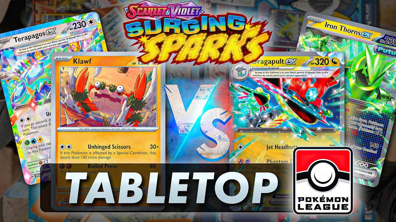 Klawf/Terapagos ex vs Dragapult/Iron Thorns ex | SURGING SPARKS | League BO3 | Tabletop