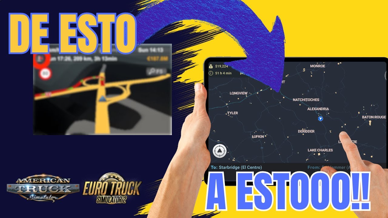 How to use your CELL PHONE as a REAL GPS in ATS and ETS2 TruckSim GPS Tutorial: Colombia Real Map...