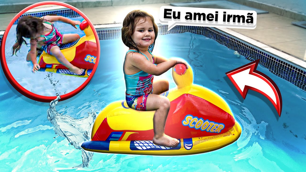 MINHA IRMÃZINHA ANDOU DE JET SKI NA PISCINA FUNDA E ISSO ACONTECEU!!