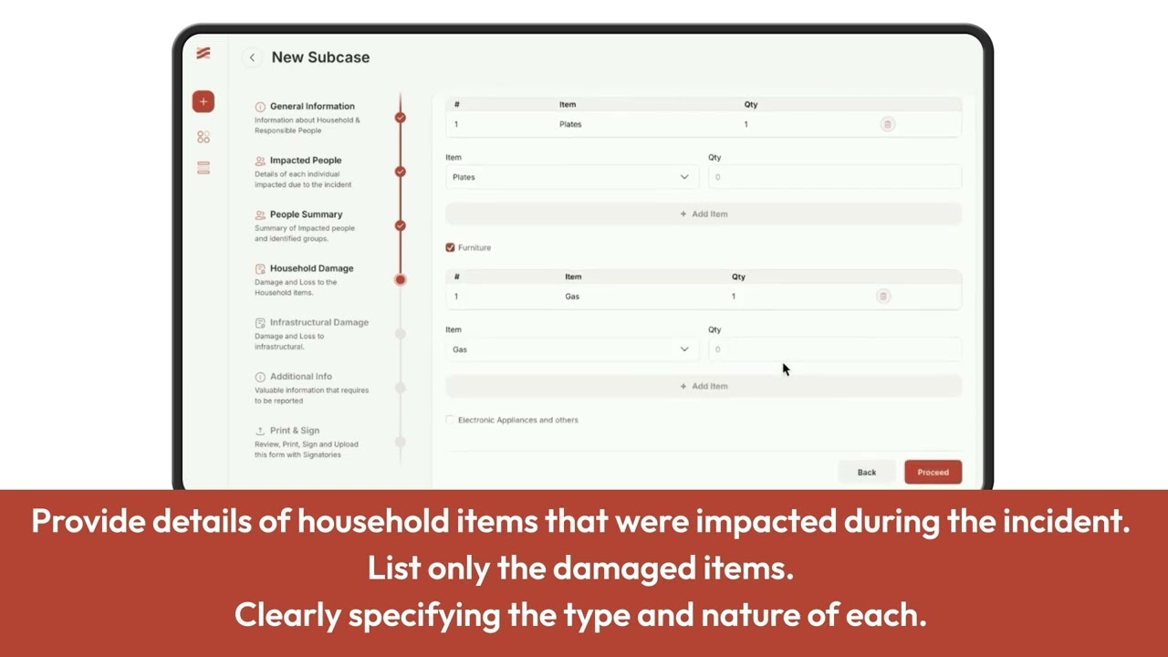 NDMA DALA System Tutorial:   Creating Sub case