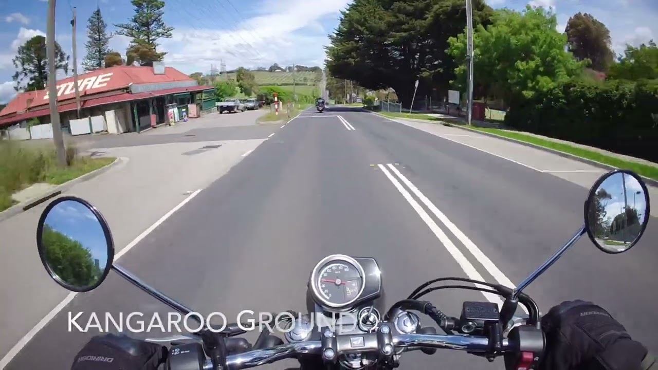 POV motorbike ride - Panton Hill to Warrandyte - hills, trees - Honda gb350 - Full ride - Raw sound
