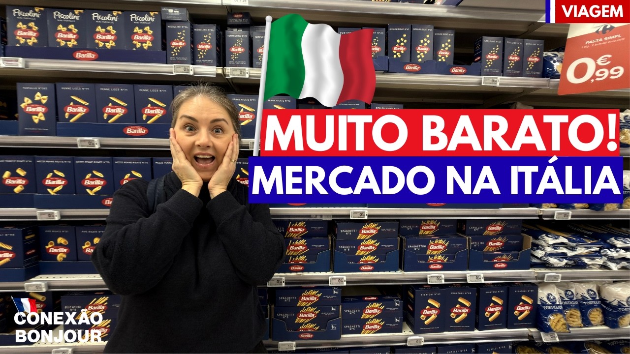 MERCADO NA ITÁLIA | PRODUTOS COM PREÇOS EM UM MERCADO NA ITÁLIA