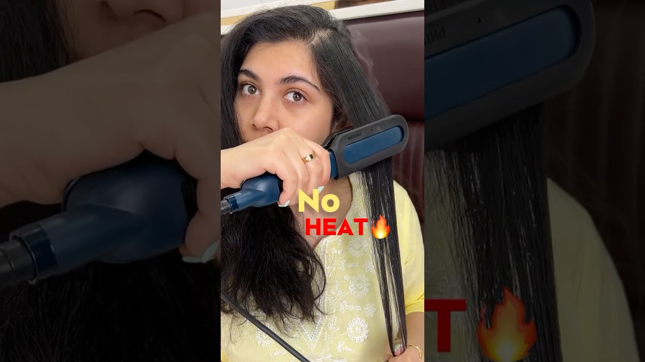 No Heat STRAIGHTENER😱😍✨ #noheatdamage #straightner #philips #notsponsored #ashortaday #yt