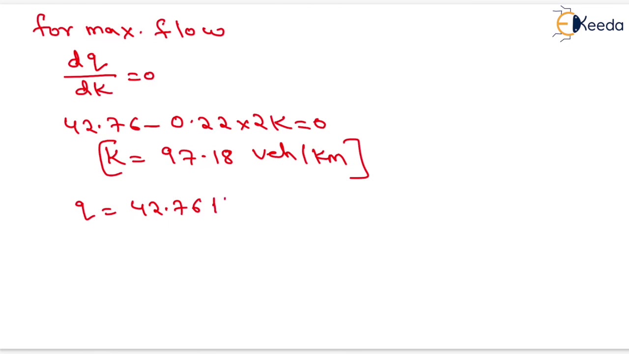 1st numerical of capacity flow - Traffic Engineering - Transportation Engineering - GATE