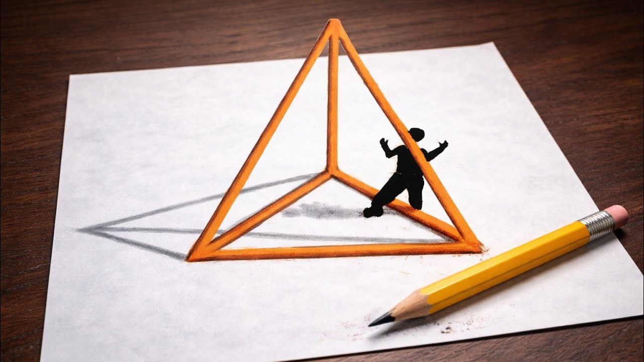 “This 3D Pyramid Pops Off the Paper! 😲 | Optical Illusion Art”