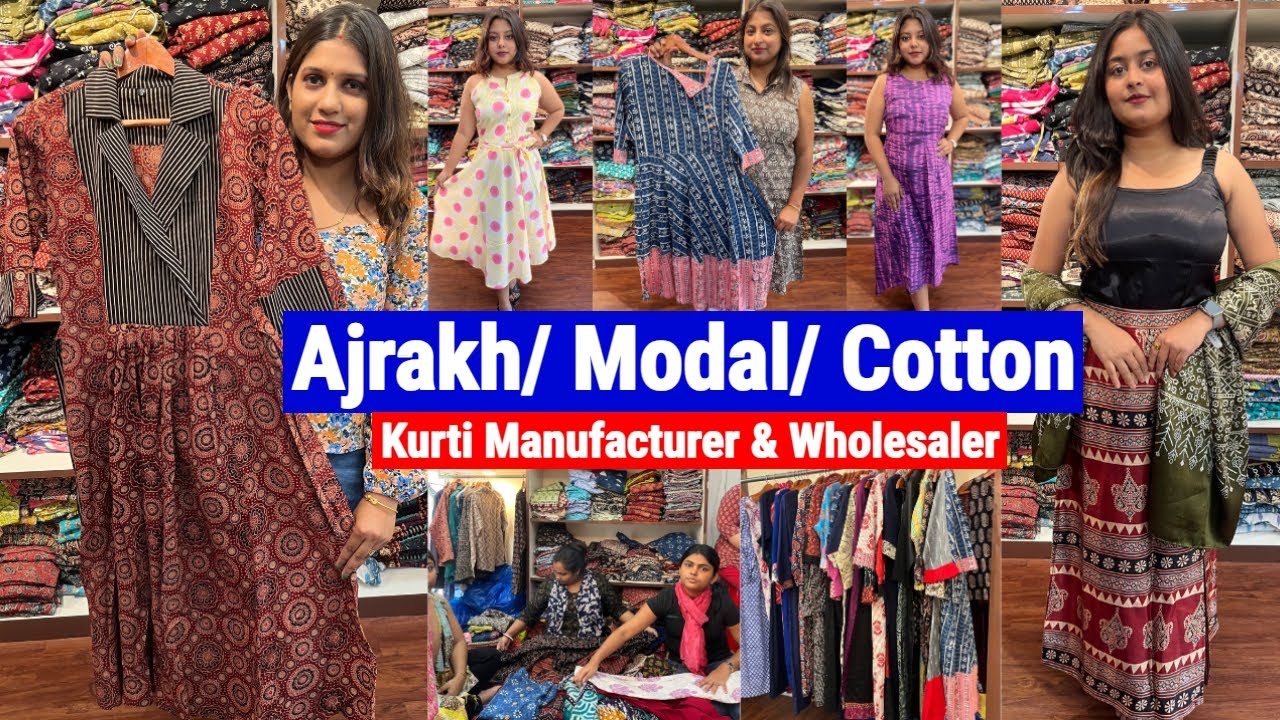 Retro Gown/ Modal & Ajrakh Kurti/ Noodle Top/ Cotton Kurti Manufacturer in Kolkata | N G Garments