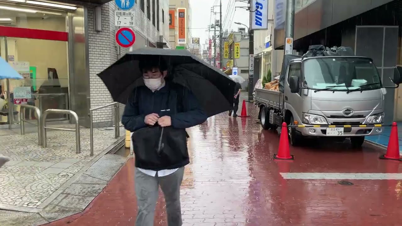 Tokyo Rainy Walking June 2024☔️ 激しい雨の中、蒲田を散歩