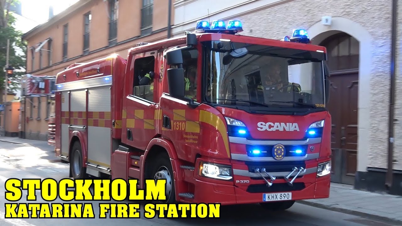 STOCKHOLM FIRE | Engine & Ladder responding | Brand New Scania Fire Engine | Oldest Active Fire Hall