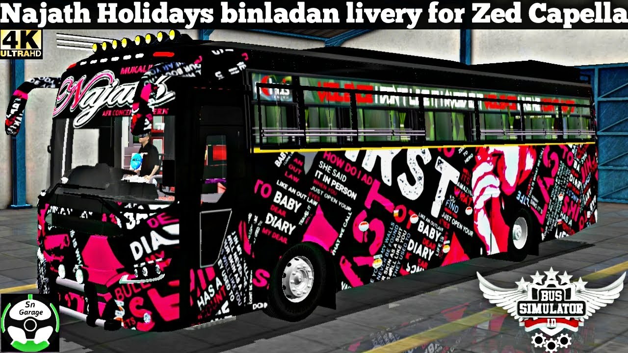 🔵 Download Najath Holidays Binladan livery for Zed Capella for Bussid Game by Sn Garage
