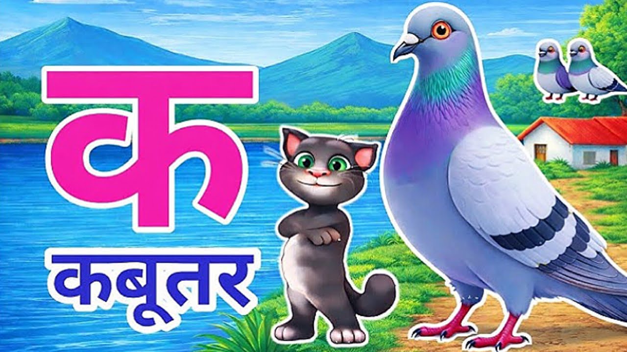 क से कबूतर | ख से खरगोश | ग से गमला | घ से घड़ी कखगघङ | Hindi Varnmala | Nursery Class | Education 