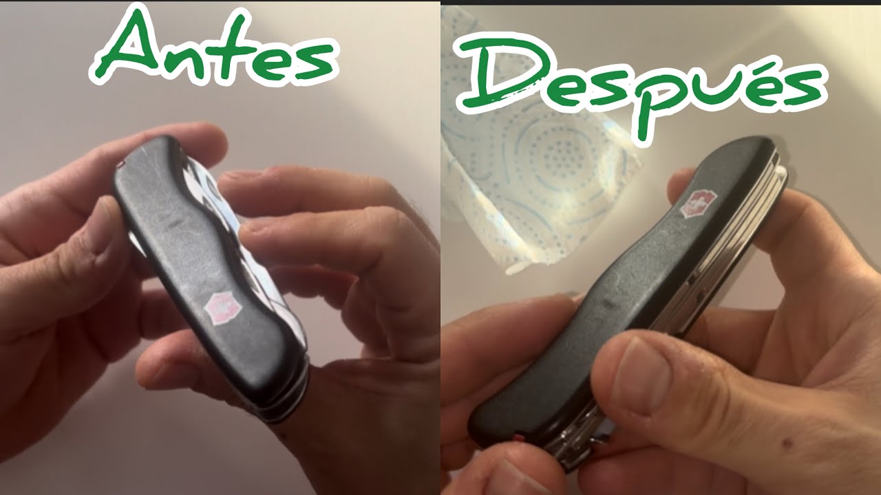 Intento reparación de cachas de cellidor en Victorinox 111mm