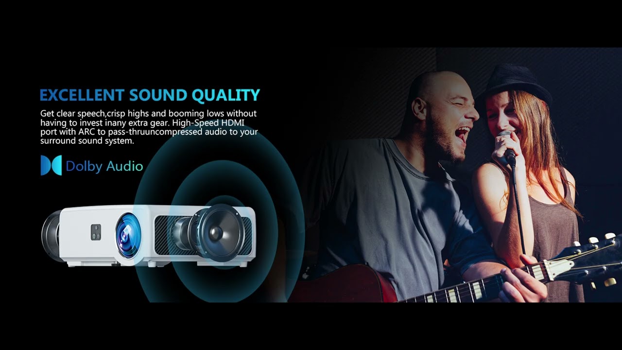 DIPIKPRJ Smart 4K Outdoor Projector with WiFi & Bluetooth 5.2 | Auto Focus & Auto Keystone, 1300ANSI