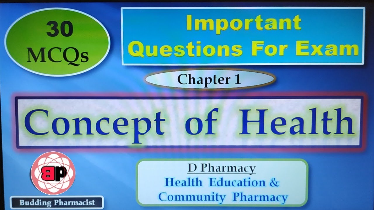 MCQs / Chapter 1 - Concept Of Health / D Pharm / HECP / Health Education and Community Pharmacy