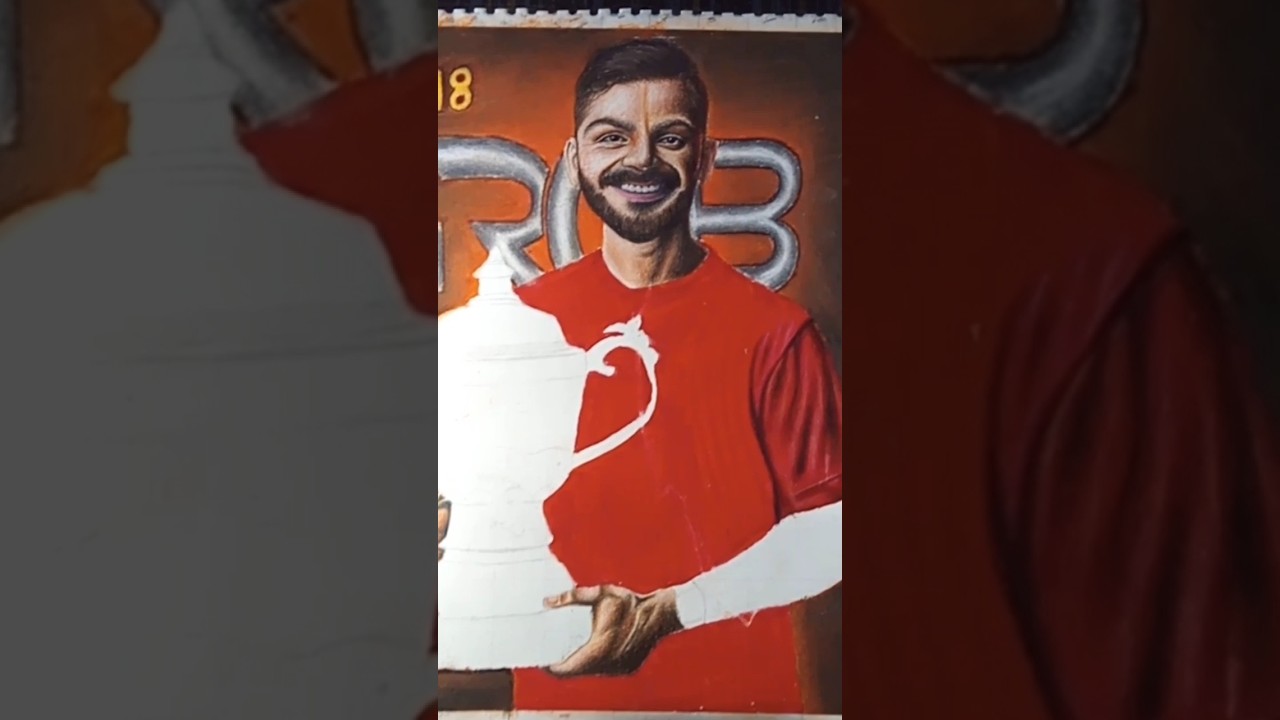 virat kohli drawing😍with ipl trophy🏆#drawing #trendingshorts #song