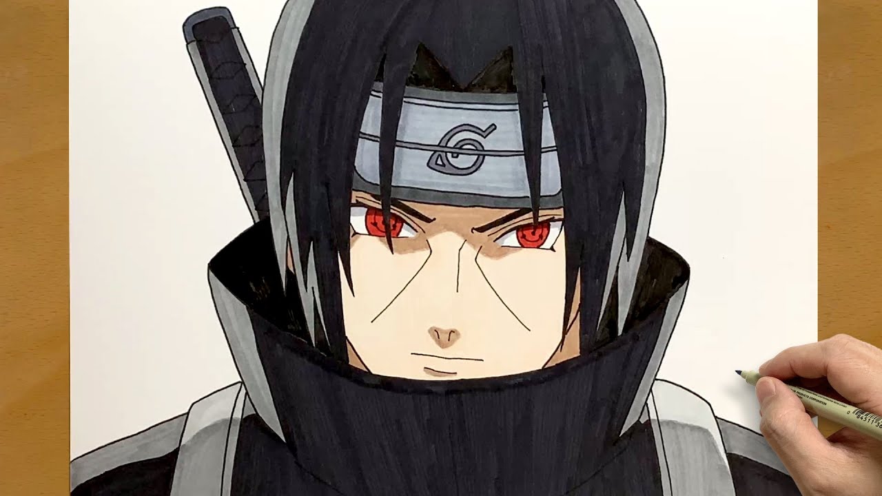 Itachi Uchiha drawing from Naruto || Step by step anime drawing || How to draw Itachi