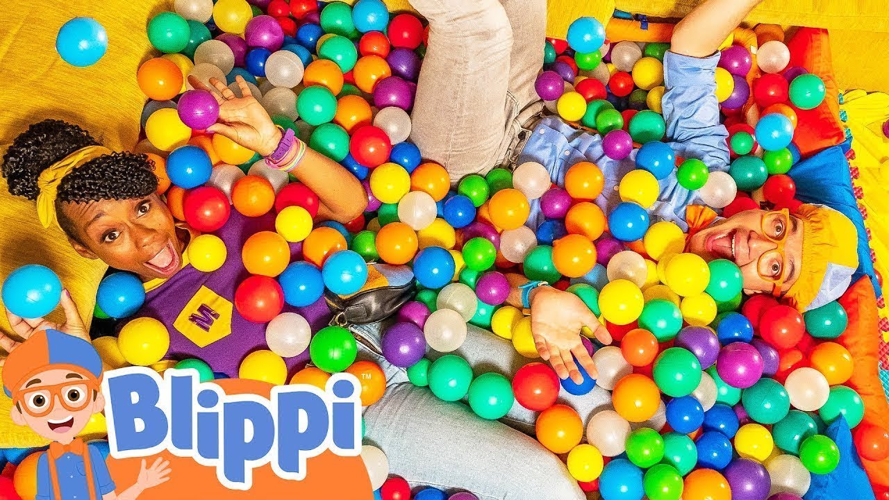 Blippi & Meekah's Great Big Sensory Ball Pit Fort Build 🏰 Blippi Full Episodes | Sensory Playtime