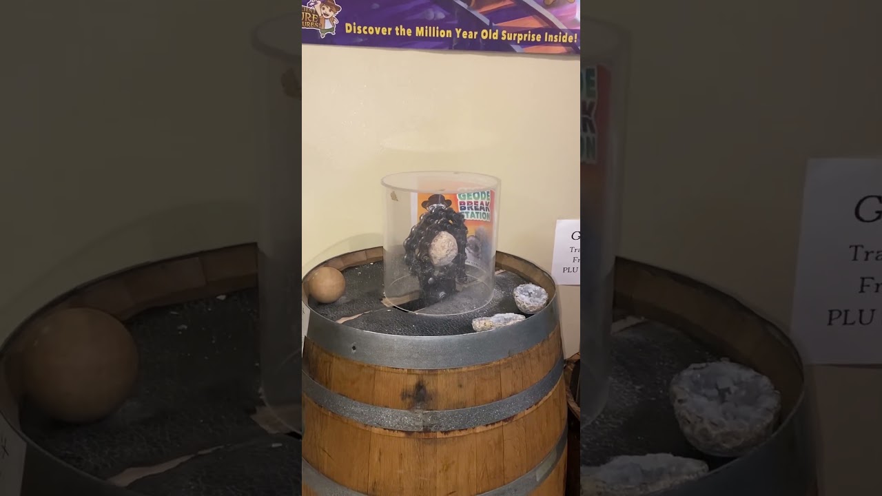 Geode breaking at Wyoming Dinosaur Museum