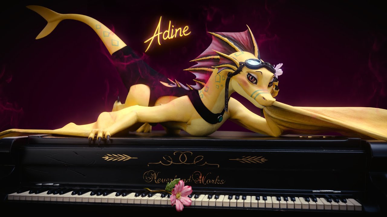 Dragon Adine 💛 plays Piano 🎹 short animation - Angels With Scaly Wings