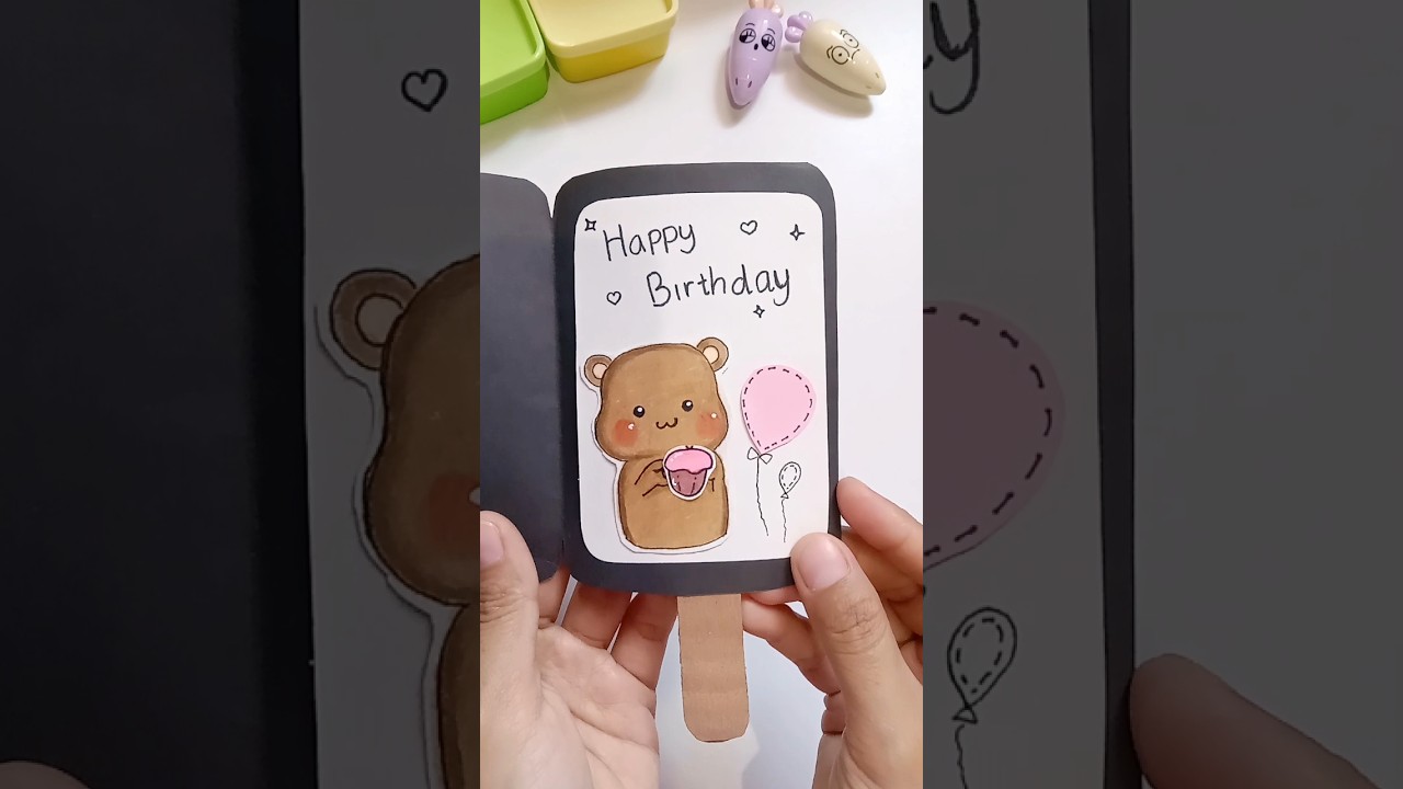 Cute Birthday Card ✨ || Ide kartu ucapan ulang tahun yang lucu #diy #gift #shorts #youtubeshorts