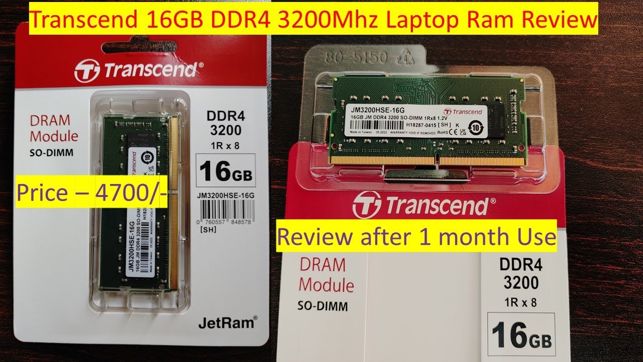 Transcend 16GB DDR4 3200 MHz Laptop Ram Review | Review after 1 Month Use | JM3200HSB-16G | JetRam
