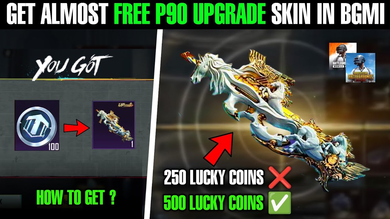 Get Almost Free P90 Upgrade Skin In Bgmi | Is P90 Coming In 250 Lucky Coins Or 500 Lucky Coins