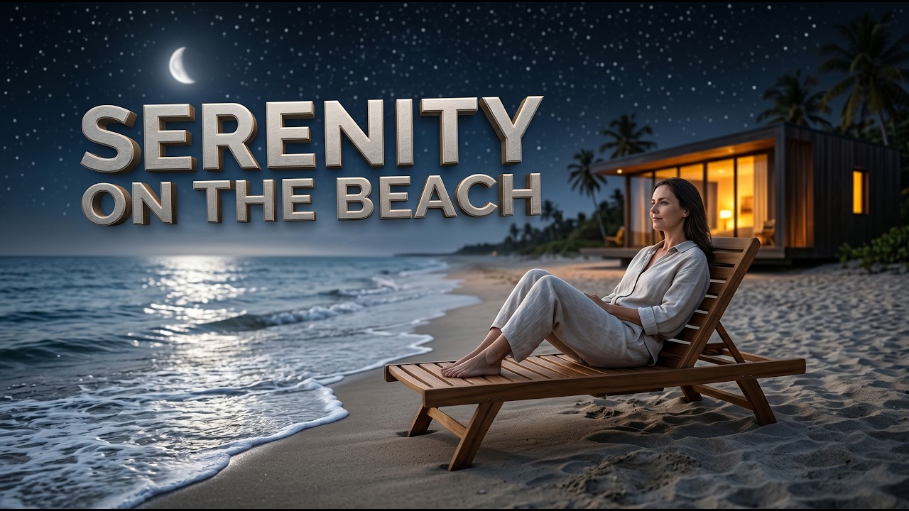 Serenity on the Beach Relaxing Ocean Waves at Day&Night | Sleep & Focus