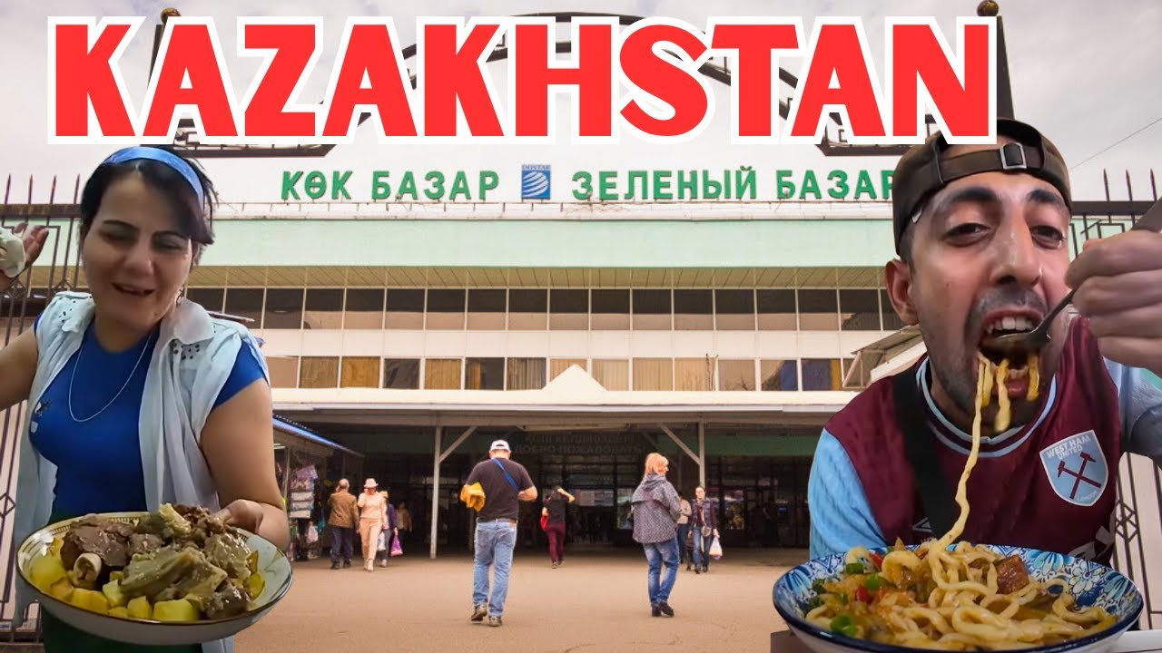 I Ate for FREE at Almaty’s Green Bazaar in KAZAKHSTAN!