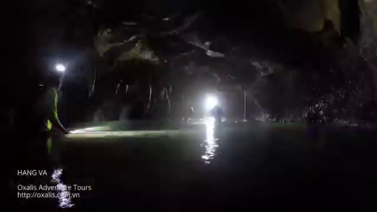 Time lapse taking photo inside Hang Va river cave