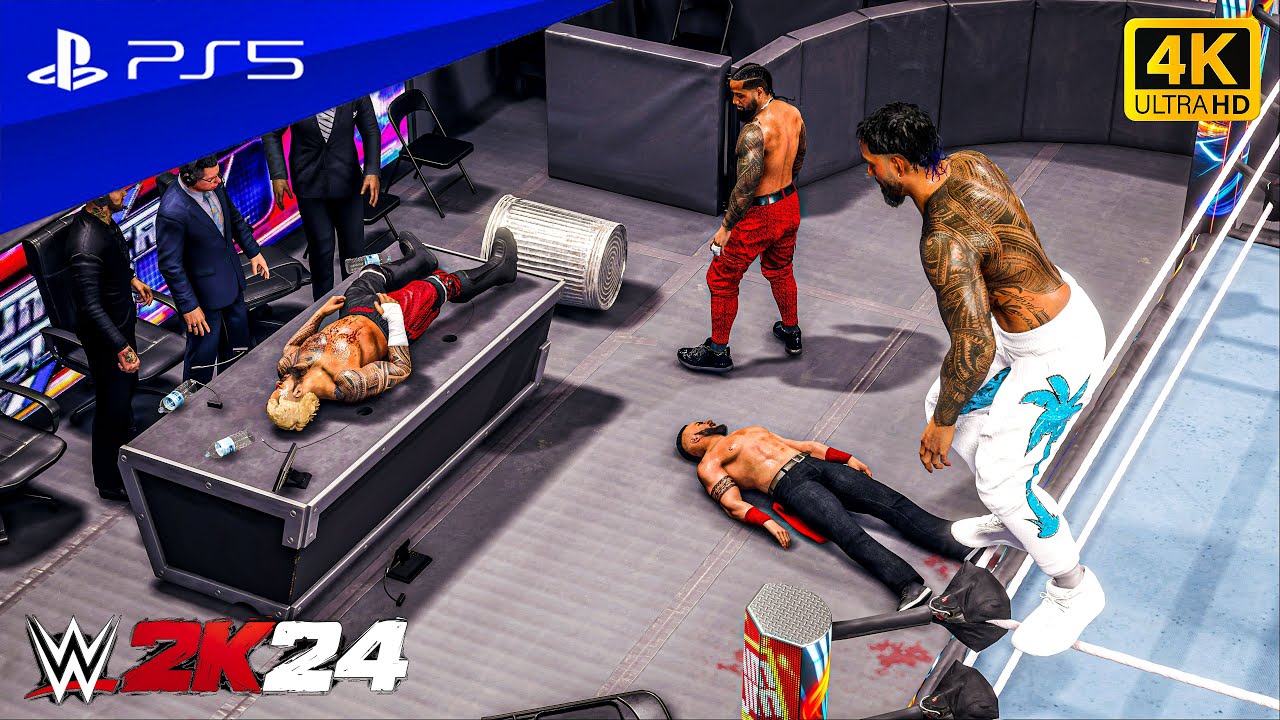 WWE 2K24 — Джей и Джимми Усо против Соло Сикоа и Тама Тонга | Команда тегов «Экстремальные правил...