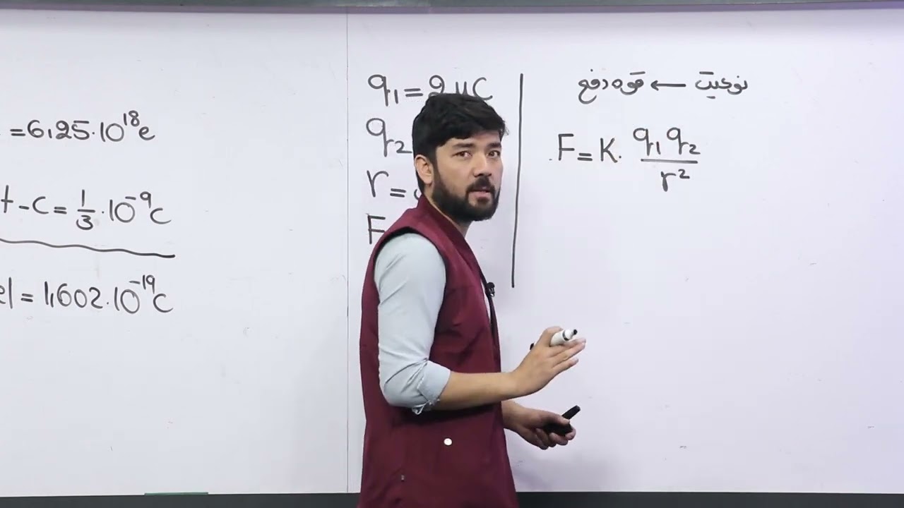 46 صنف دهم مضمون فزیک قوه برقی قانون کولمب