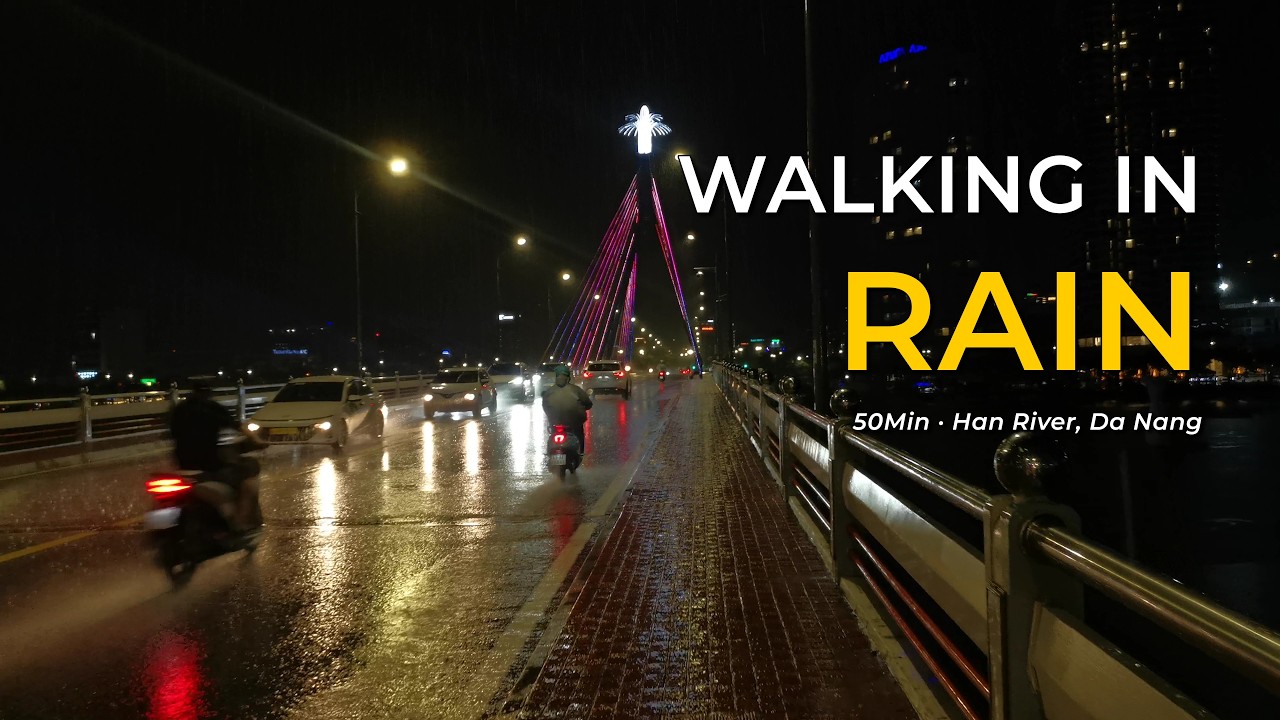 Rainy Night Walk in Da Nang &mdash; Heavy Midnight Rain & City Sounds for Focus | 4K ASMR