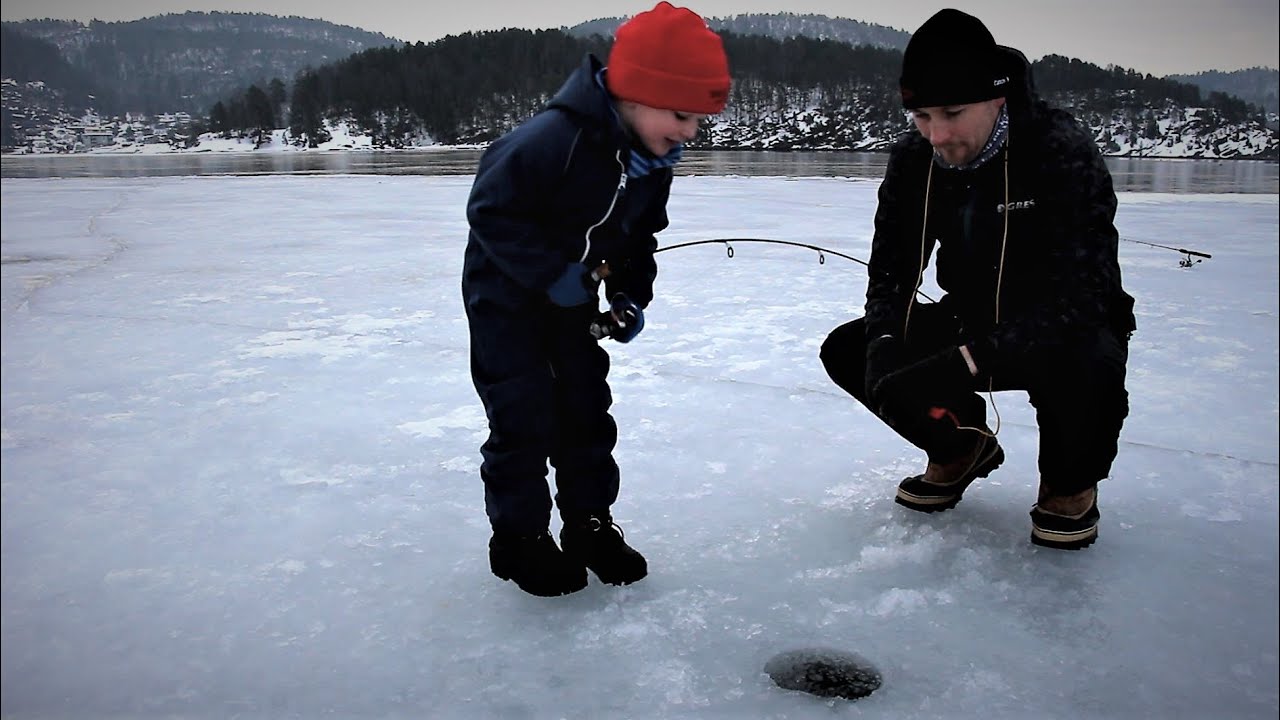 Sea Ice Fishing with my Four Year Old in Telemark, Norway: Mackerel, Whiting, Dab & Cod