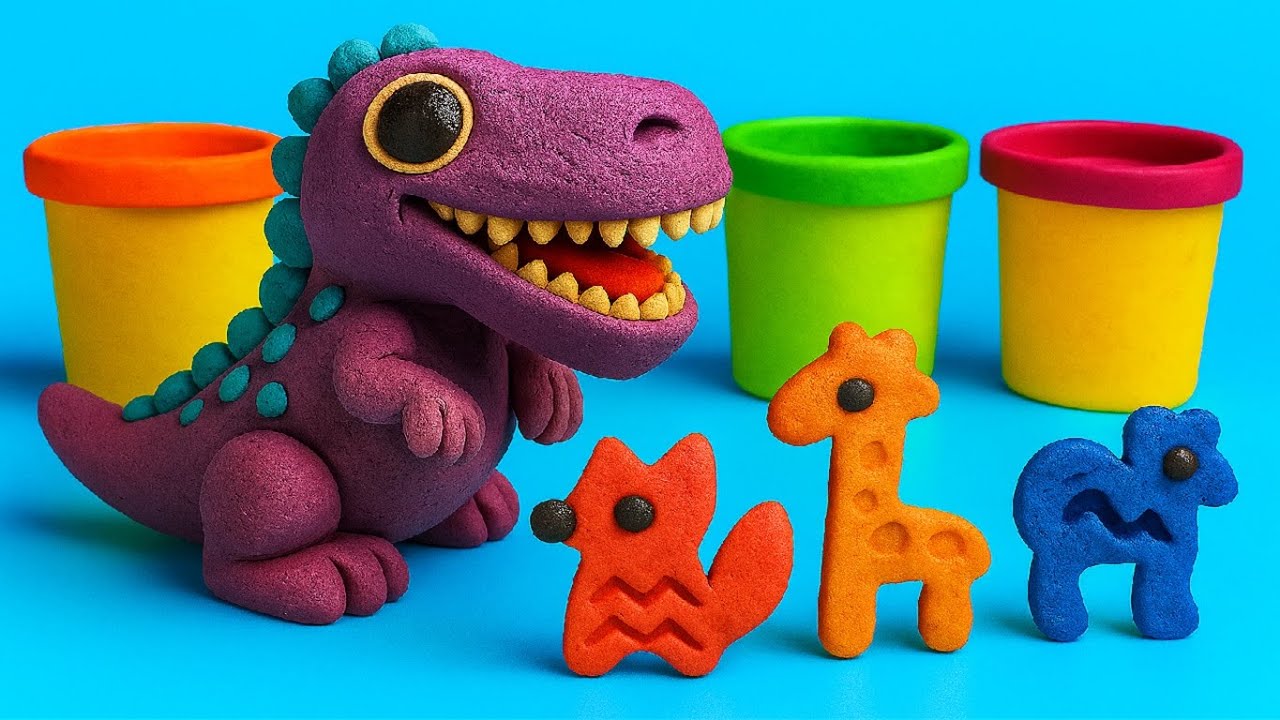 Creative Clay Molding Fun! Colors, Animals & Fruit Learning Video for Kids