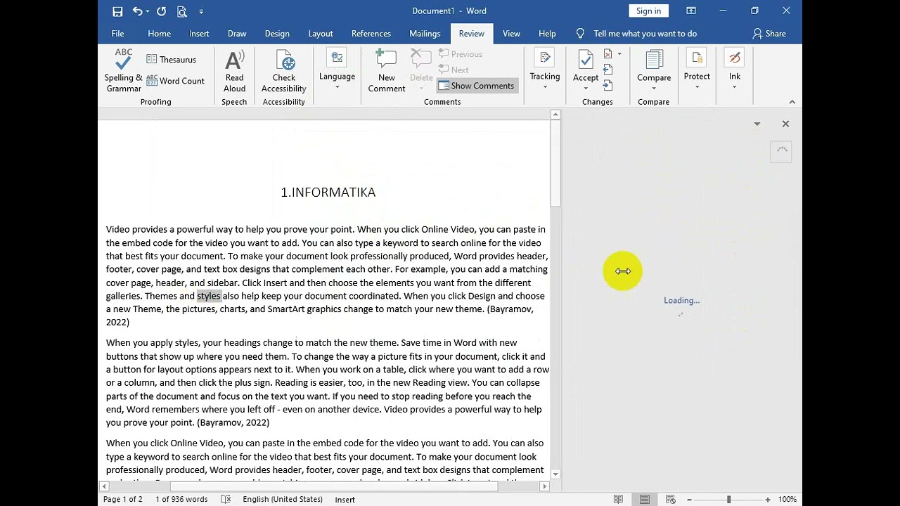 MS WORD 2019 - Mailings və Review lent tabları haqqında məlumat
