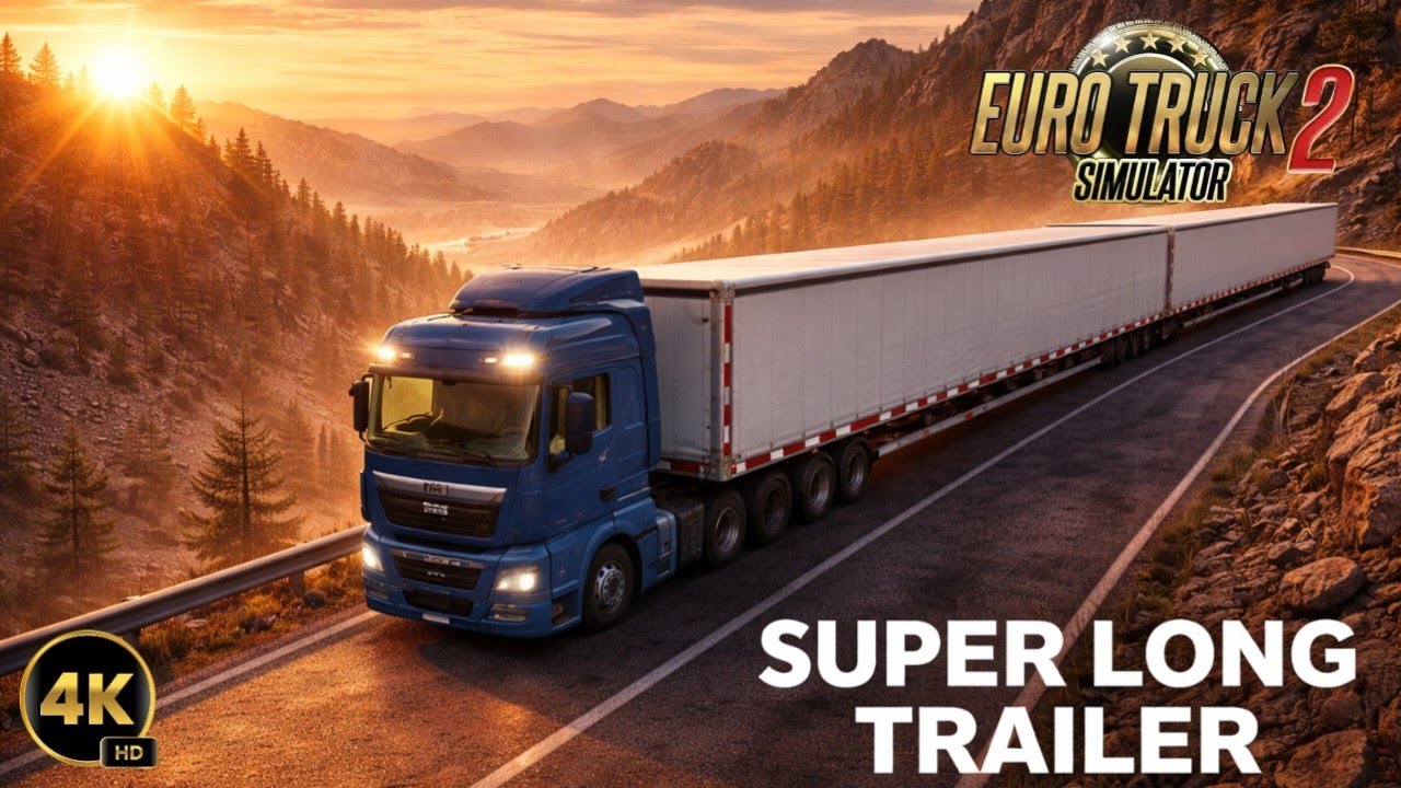 Super Long Trailer Challenge | Extreme Mountain Road Driving with Giant Truck | ETS2