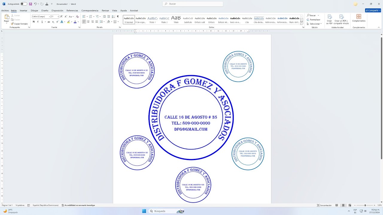 Como Dise&ntilde;ar un SELLO Circular en Microsoft Office Word│ Crear un Sello Redondo en MS Office Word