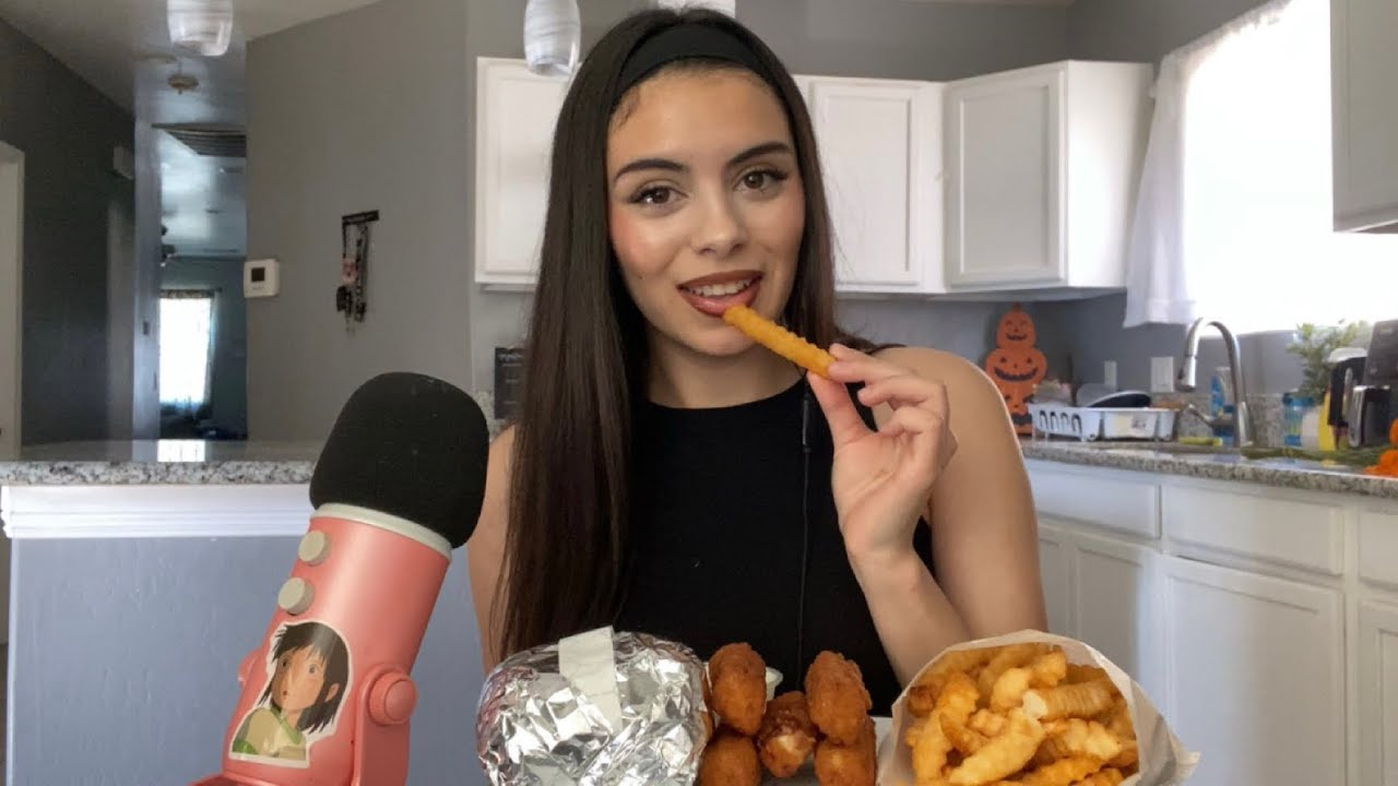 Asmr|| Burger, Mozzarella sticks & fries mukbang🍔🍟
